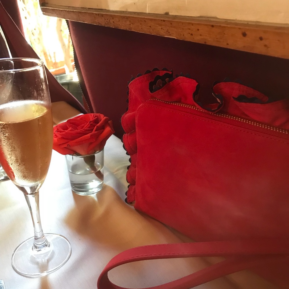 Red Clutch or wristlet